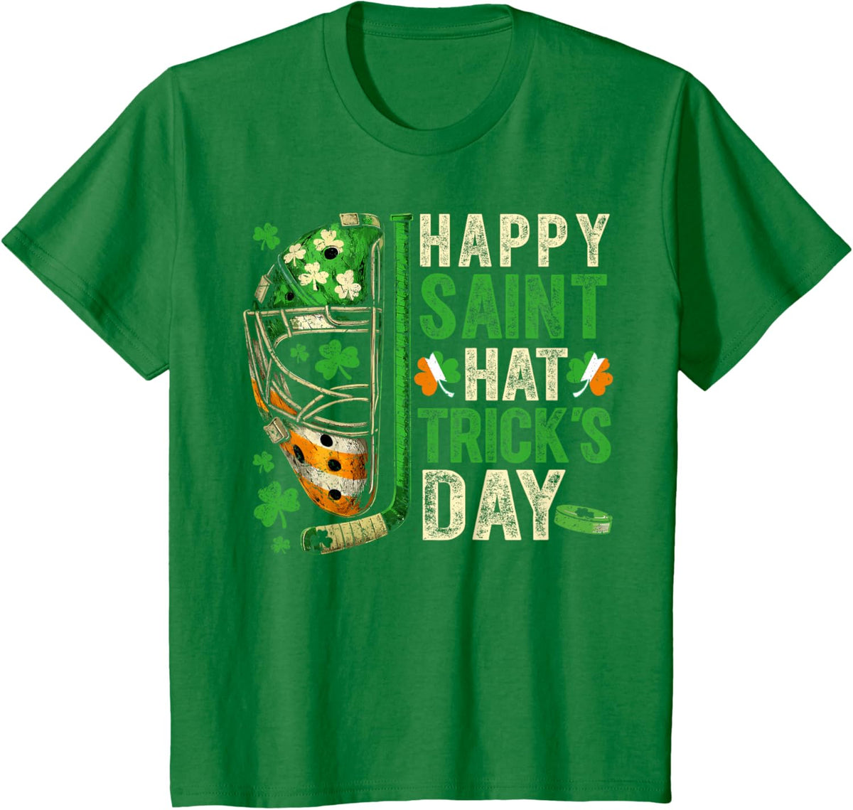 St Patricks Day Happy Saint Hat Trick Ice Hockey Player
