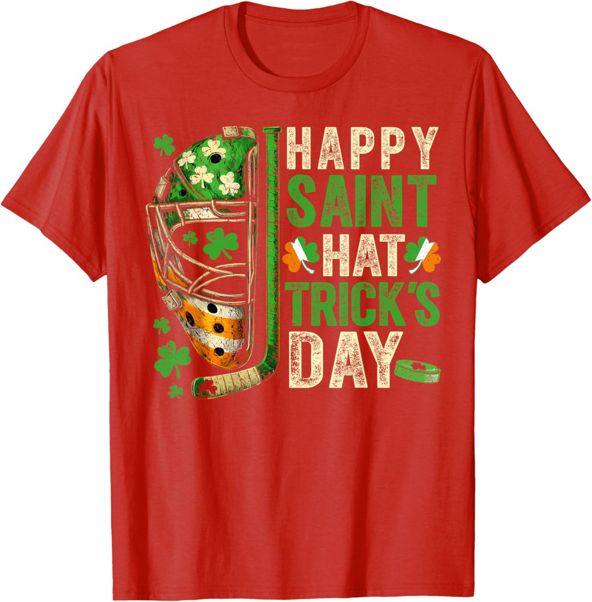 St Patricks Day Happy Saint Hat Trick Ice Hockey Player