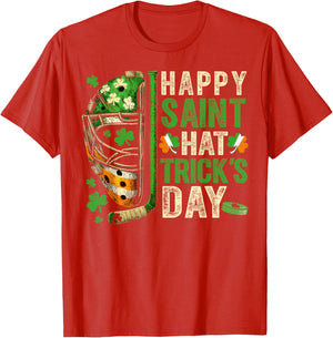 St Patricks Day Happy Saint Hat Trick Ice Hockey Player