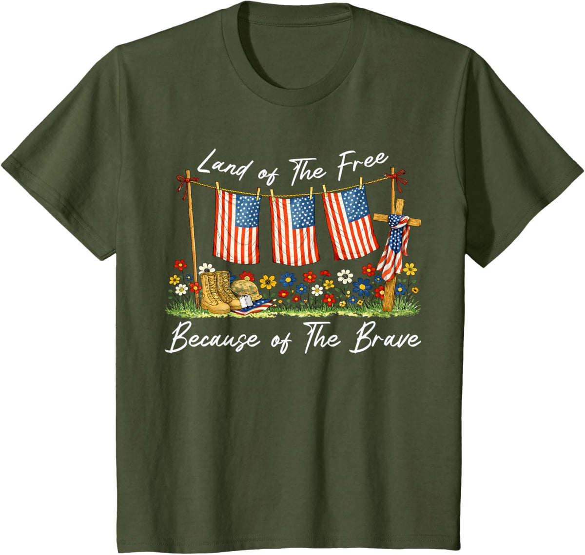 Land of The Free Because of The Brave Memorial Day Veteran