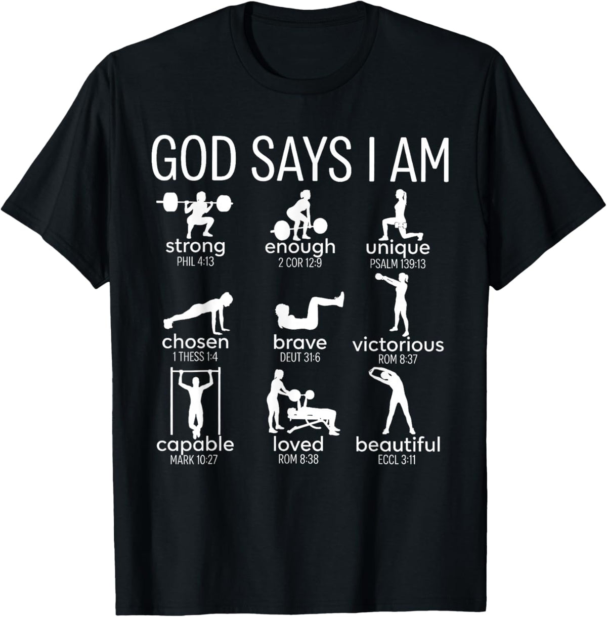 God Says I Am Christian Workout Gym Women Men