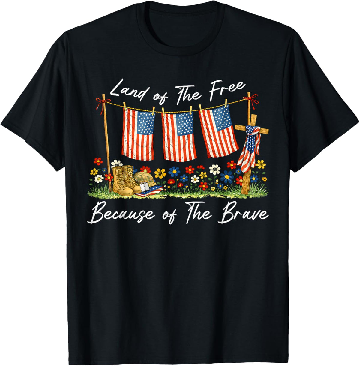 Land of The Free Because of The Brave Memorial Day Veteran