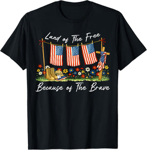 Land of The Free Because of The Brave Memorial Day Veteran