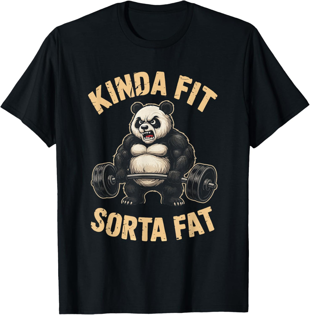 Kinda Fit Sorta Fat Funny Gym Panda Weightlifting Workout