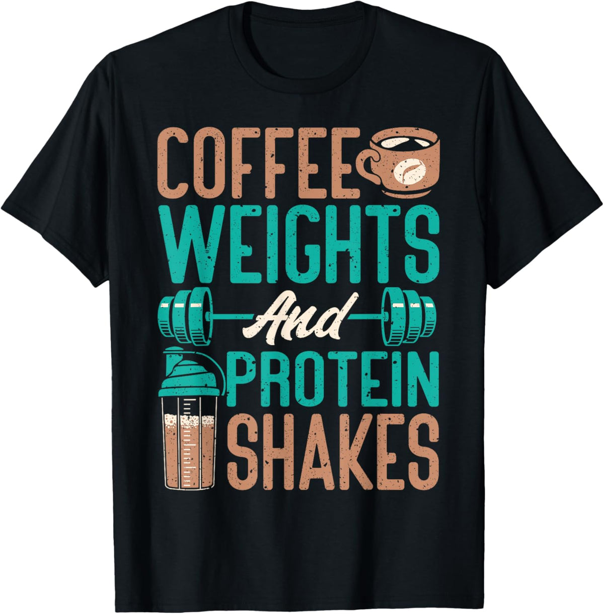Coffee Weights and Protein Shakes Weightlifting Workout