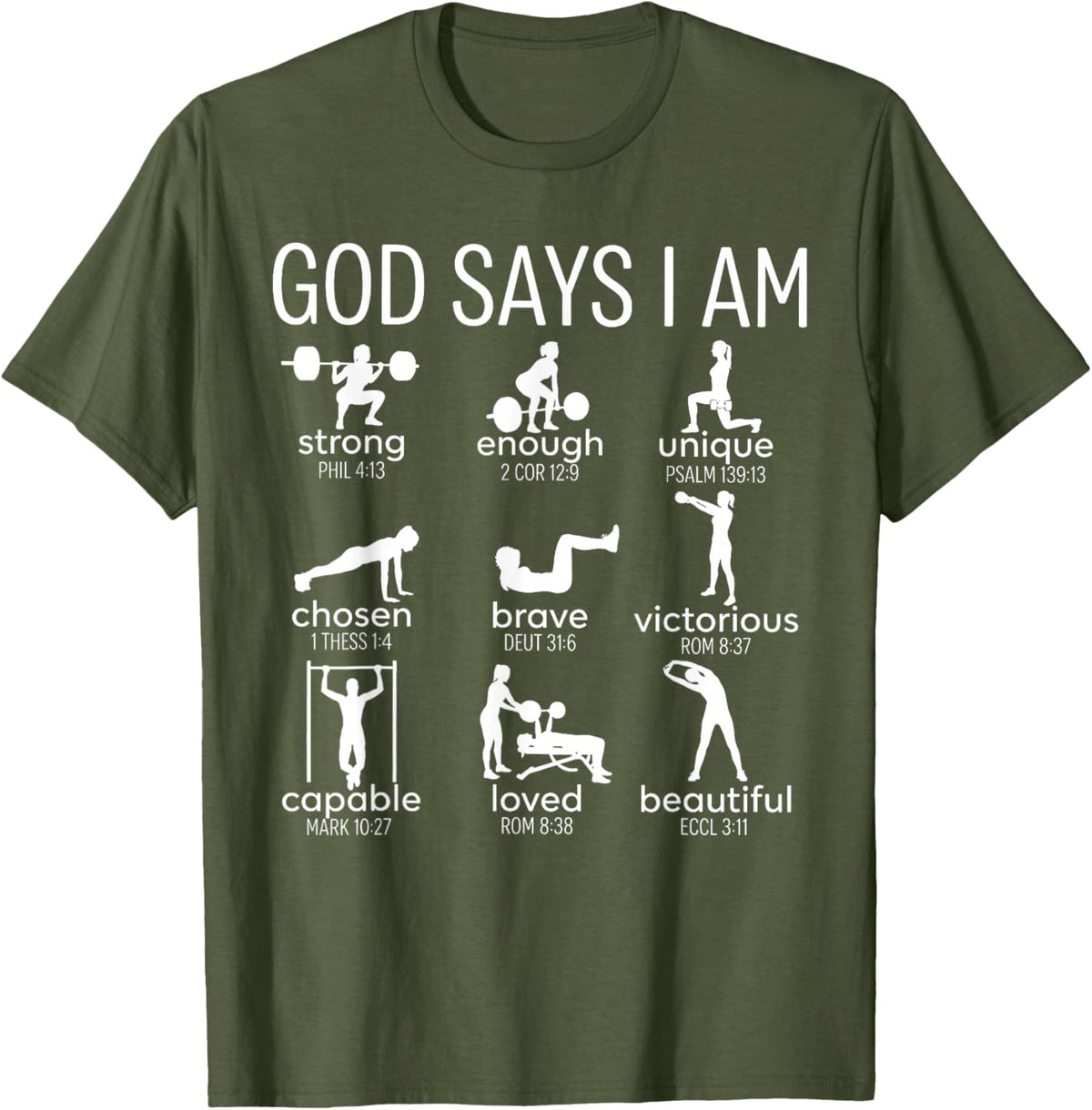 God Says I Am Christian Workout Gym Women Men