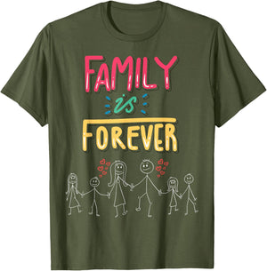 Family Is Forever - Stick Figure Design for Togetherness