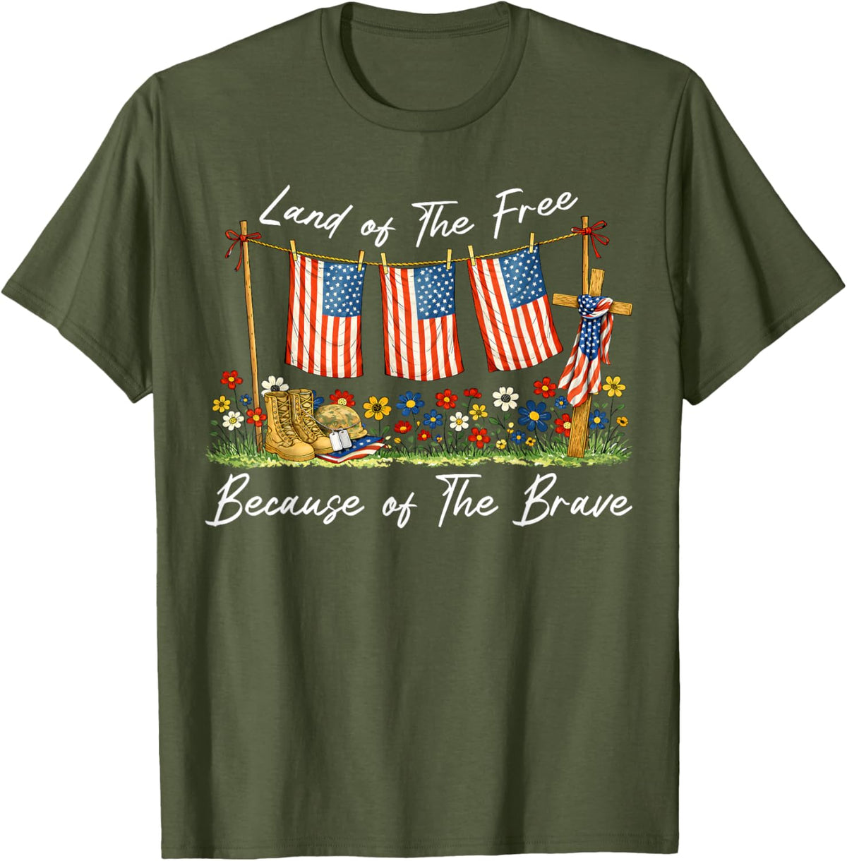 Land of The Free Because of The Brave Memorial Day Veteran
