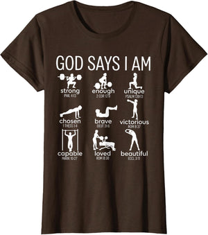 God Says I Am Christian Workout Gym Women Men