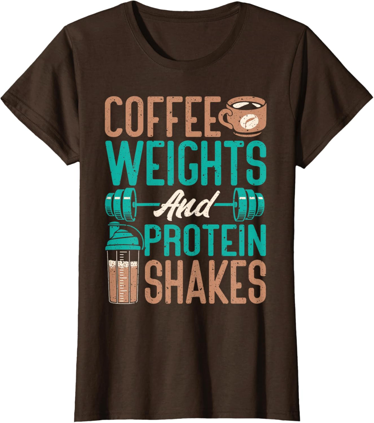 Coffee Weights and Protein Shakes Weightlifting Workout