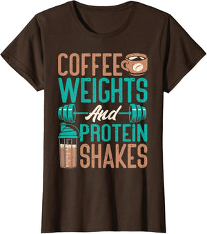 Coffee Weights and Protein Shakes Weightlifting Workout