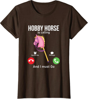 Funny Hobby Horsing Gifts For Hobby Horse Riders Unisex-Adult Black Cotton Blend T-Shirt Small Classic Fit Short Sleeve