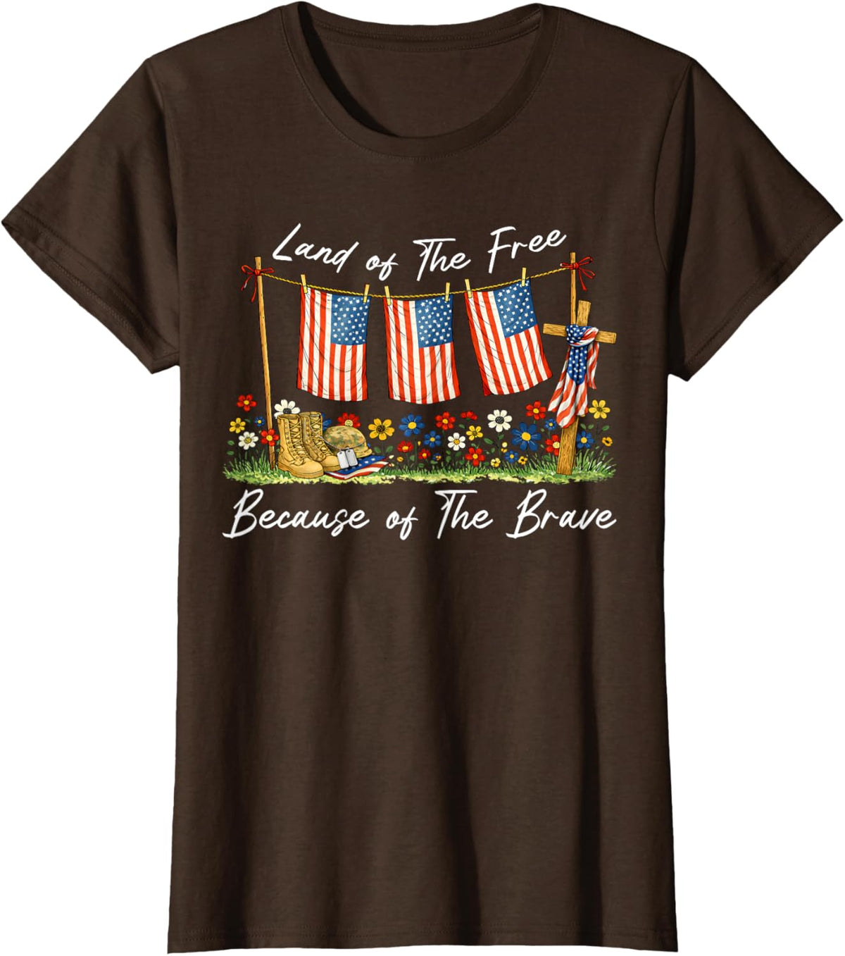 Land of The Free Because of The Brave Memorial Day Veteran