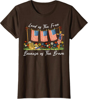 Land of The Free Because of The Brave Memorial Day Veteran