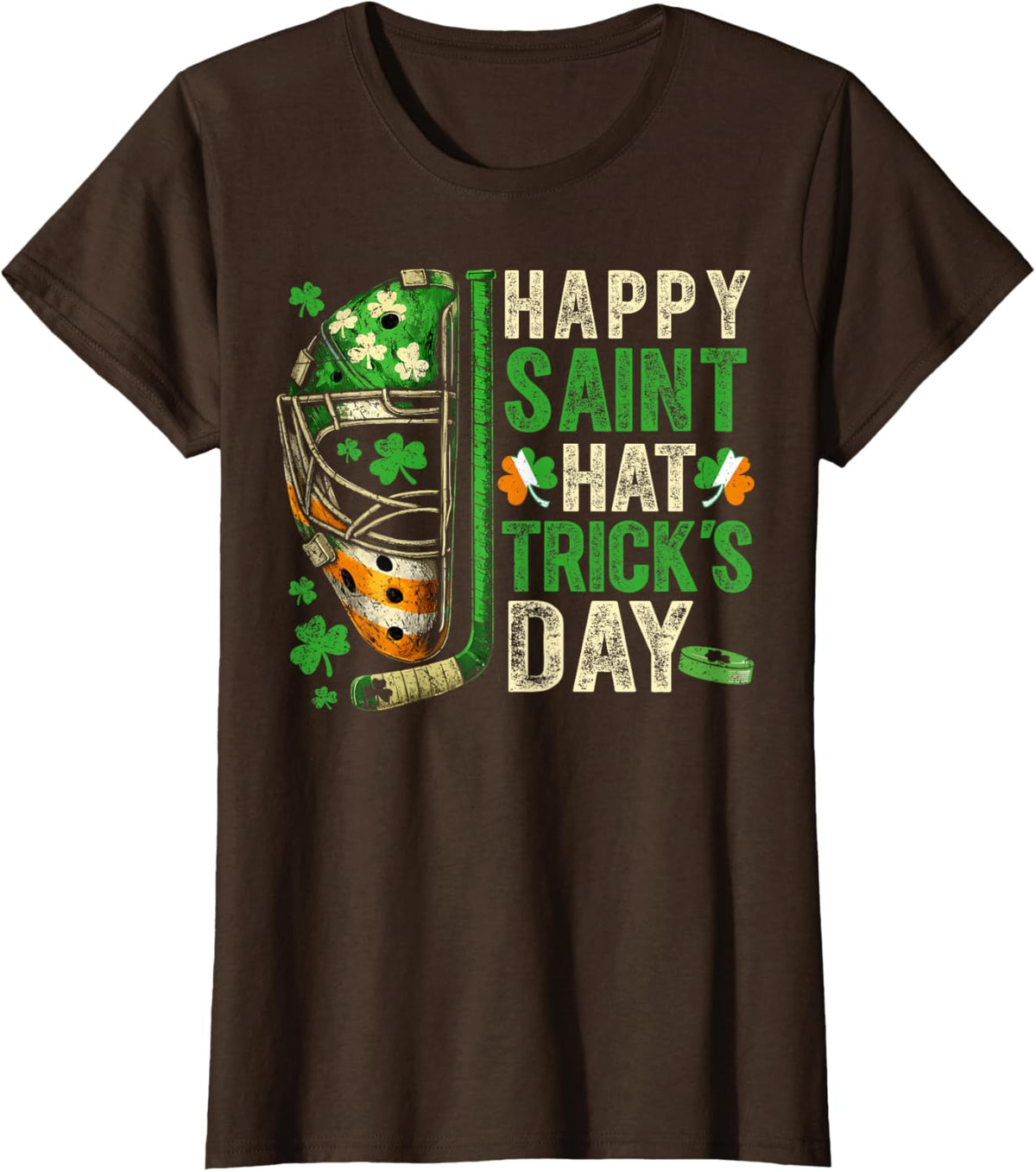 St Patricks Day Happy Saint Hat Trick Ice Hockey Player