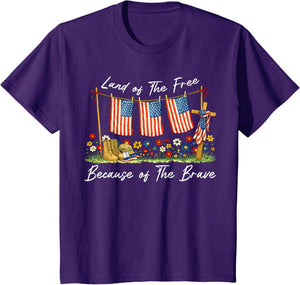 Land of The Free Because of The Brave Memorial Day Veteran