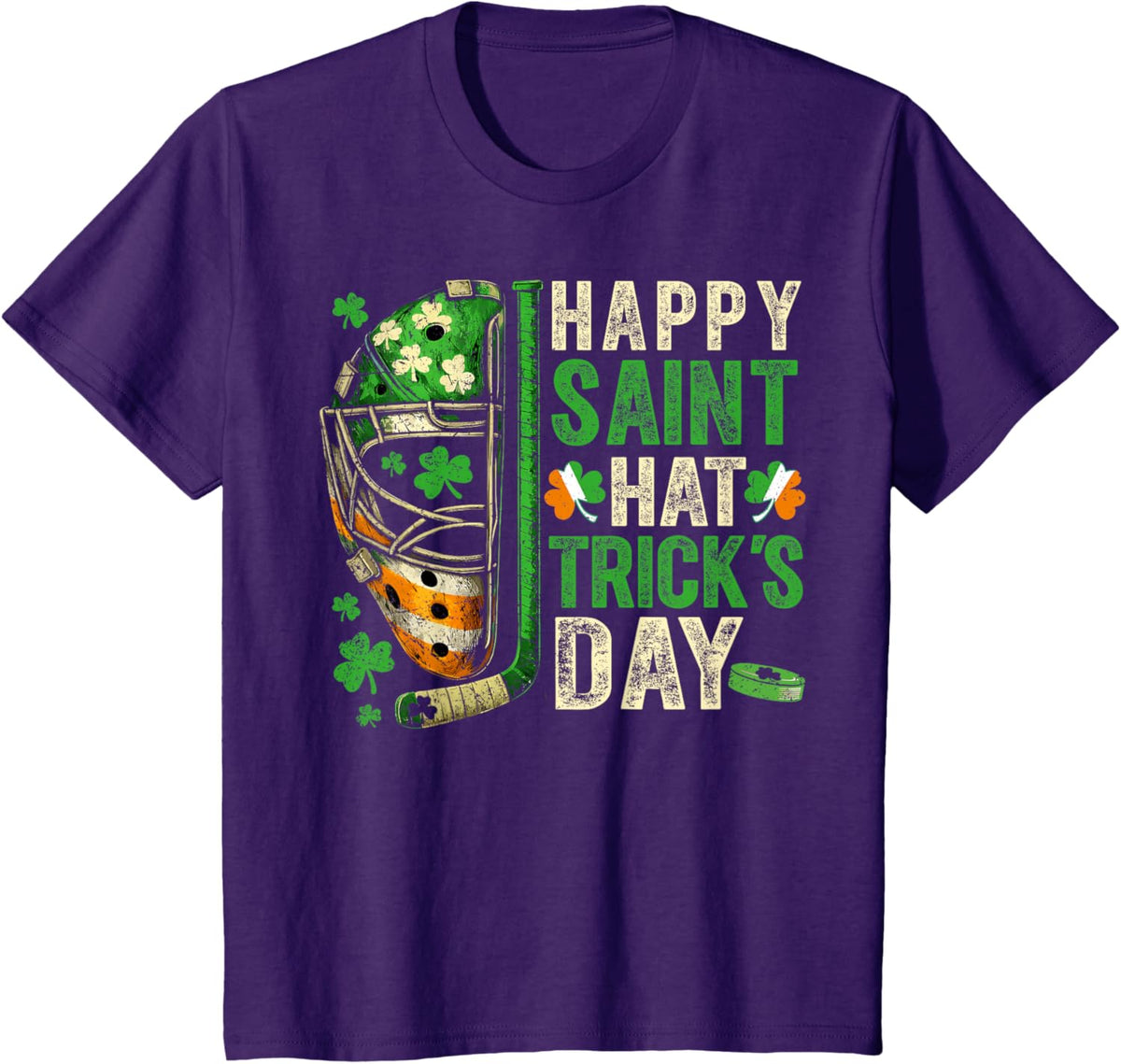 St Patricks Day Happy Saint Hat Trick Ice Hockey Player