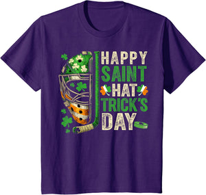 St Patricks Day Happy Saint Hat Trick Ice Hockey Player