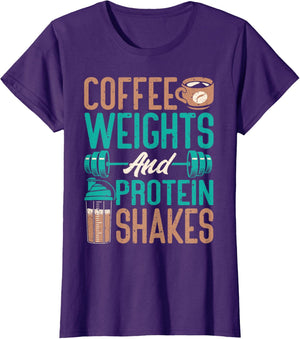 Coffee Weights and Protein Shakes Weightlifting Workout
