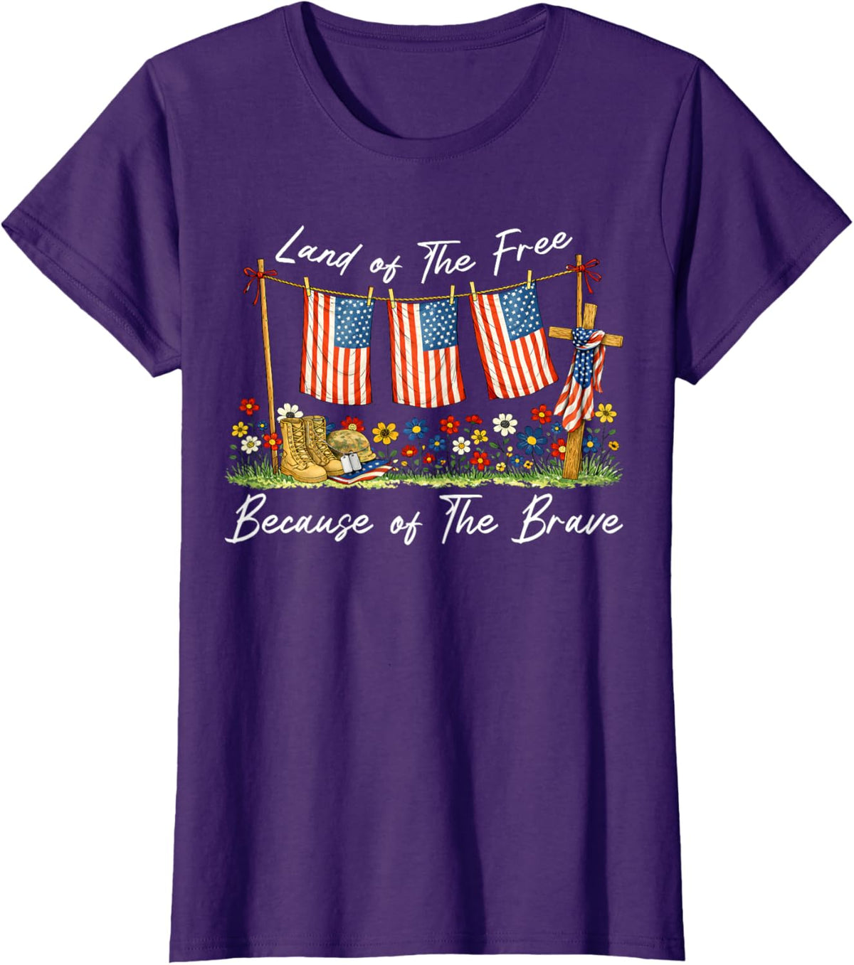 Land of The Free Because of The Brave Memorial Day Veteran