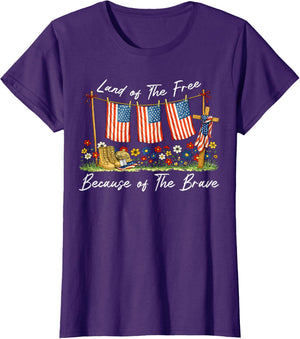 Land of The Free Because of The Brave Memorial Day Veteran