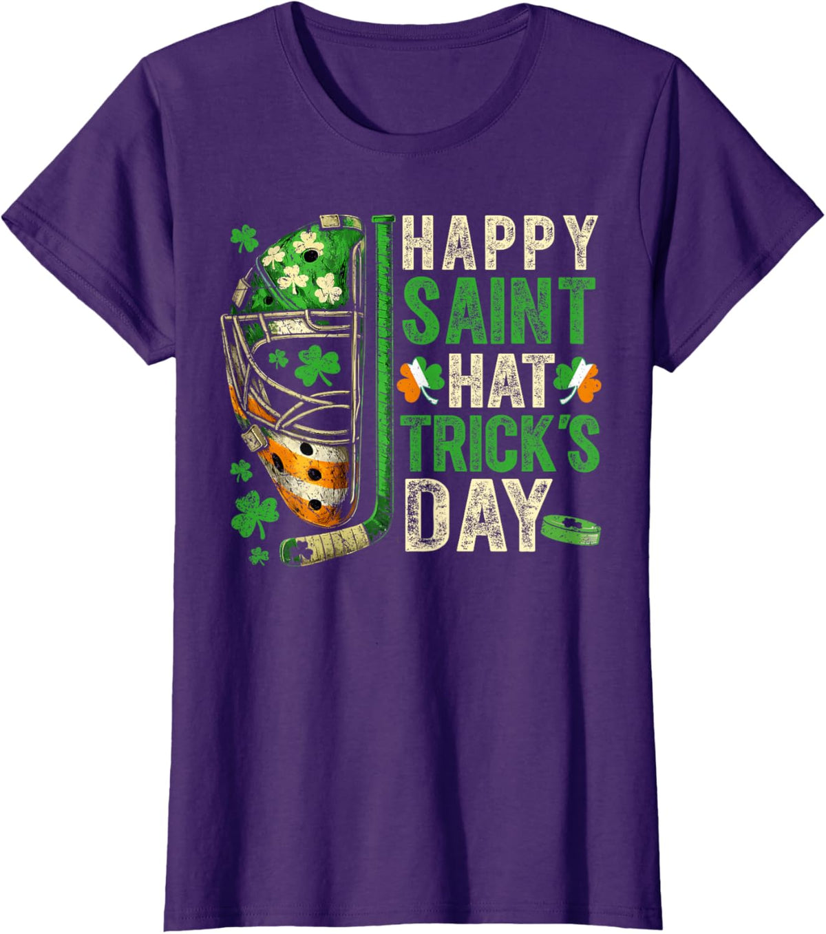 St Patricks Day Happy Saint Hat Trick Ice Hockey Player