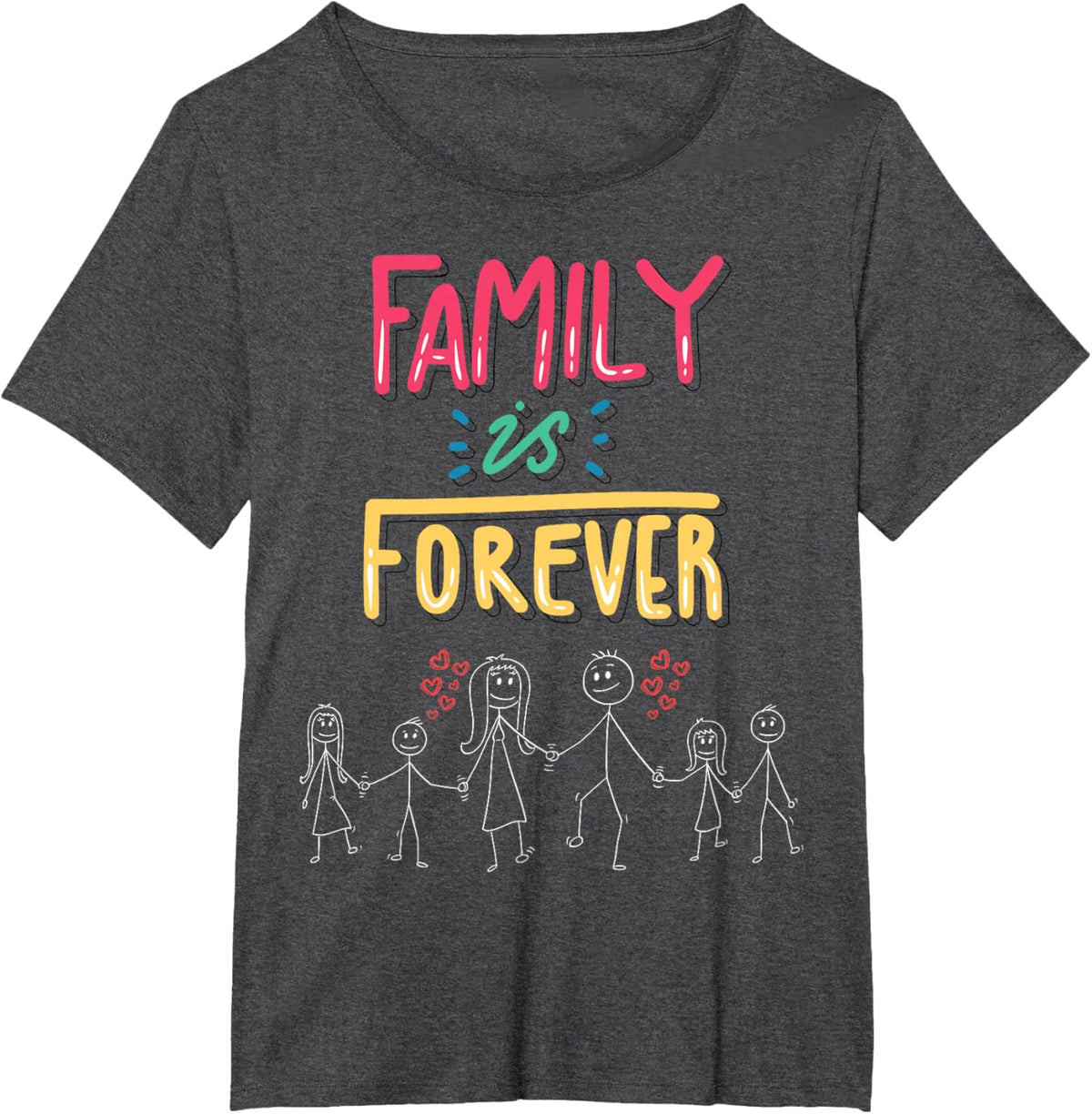 Family Is Forever - Stick Figure Design for Togetherness