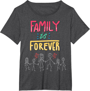 Family Is Forever - Stick Figure Design for Togetherness