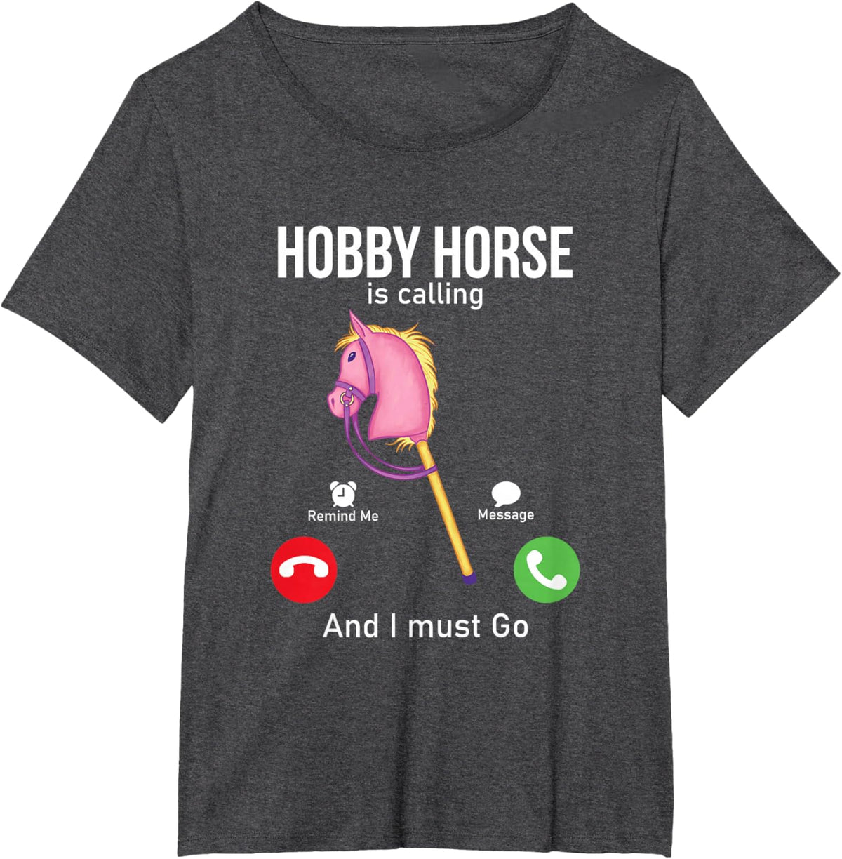 Funny Hobby Horsing Gifts For Hobby Horse Riders Unisex-Adult Black Cotton Blend T-Shirt Small Classic Fit Short Sleeve
