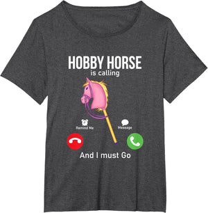Funny Hobby Horsing Gifts For Hobby Horse Riders Unisex-Adult Black Cotton Blend T-Shirt Small Classic Fit Short Sleeve