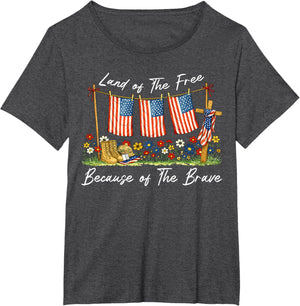 Land of The Free Because of The Brave Memorial Day Veteran