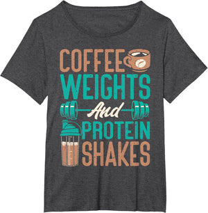 Coffee Weights and Protein Shakes Weightlifting Workout