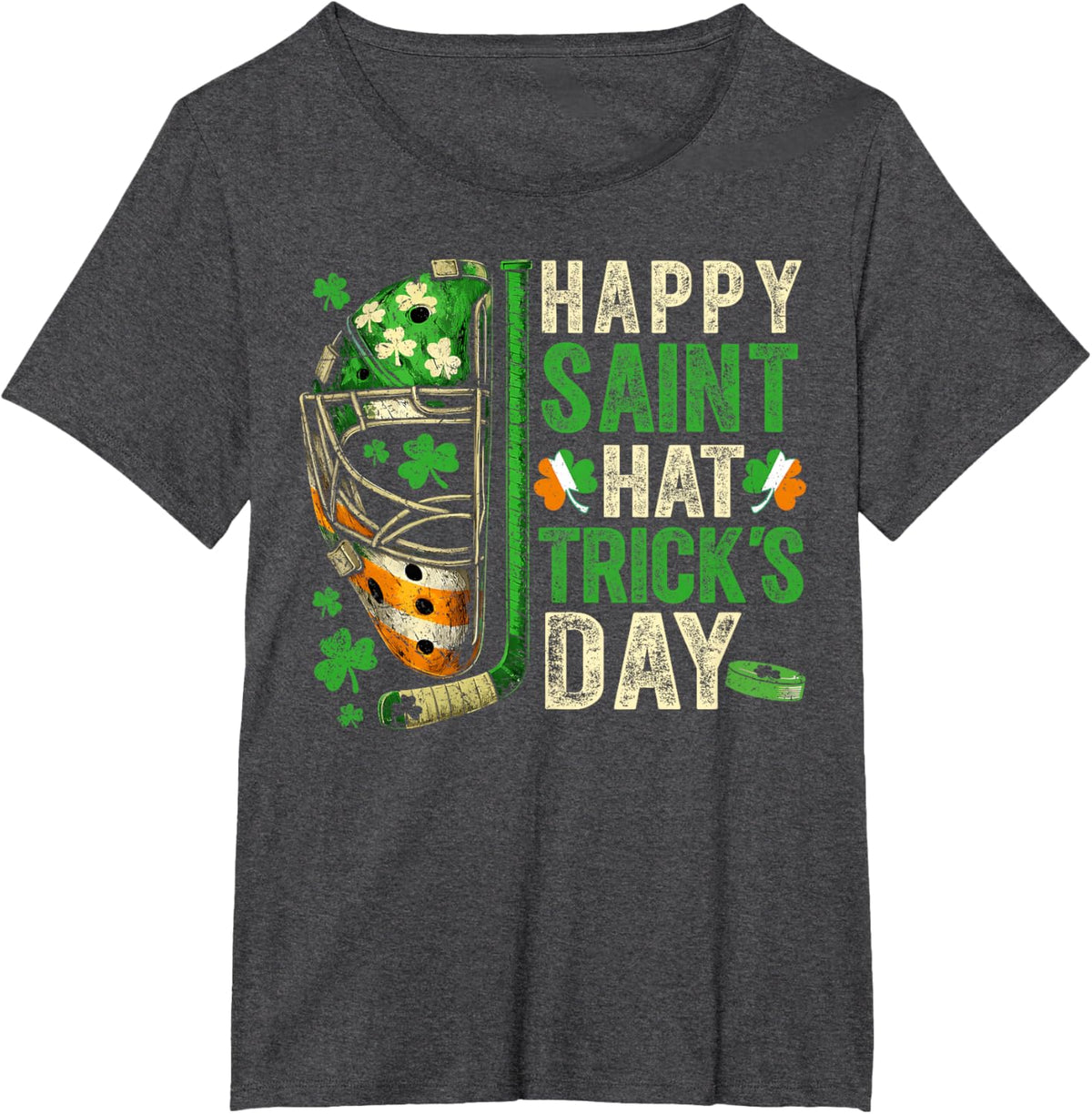 St Patricks Day Happy Saint Hat Trick Ice Hockey Player