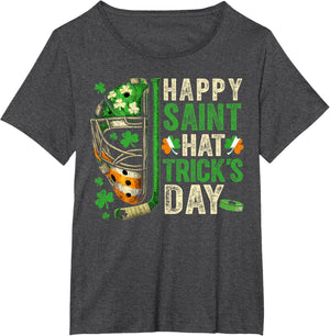 St Patricks Day Happy Saint Hat Trick Ice Hockey Player
