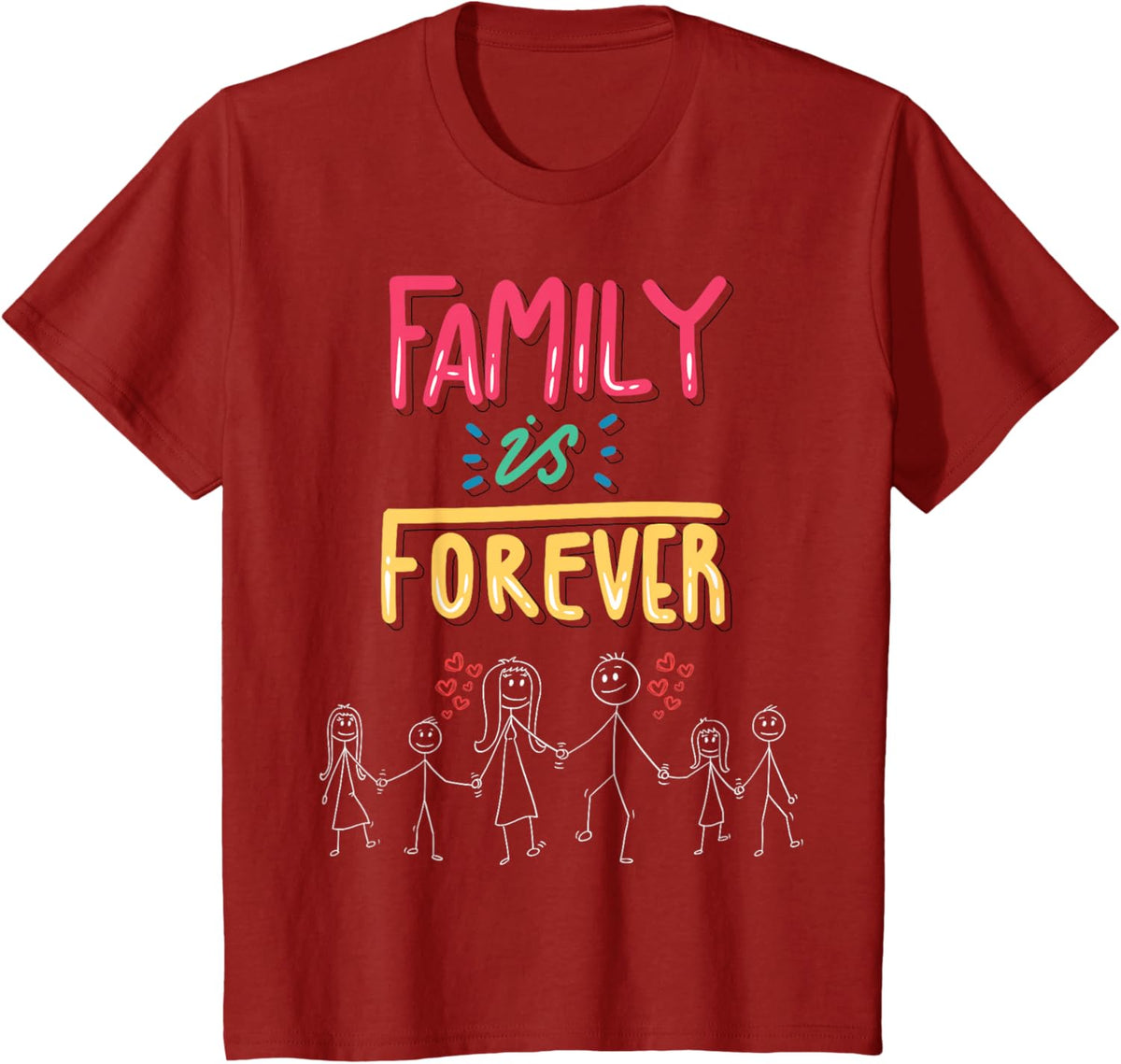 Family Is Forever - Stick Figure Design for Togetherness