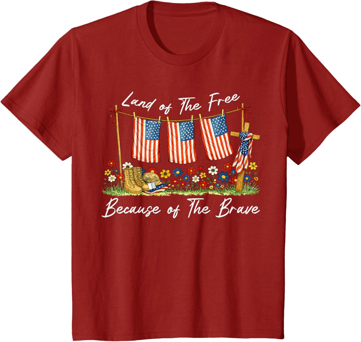 Land of The Free Because of The Brave Memorial Day Veteran