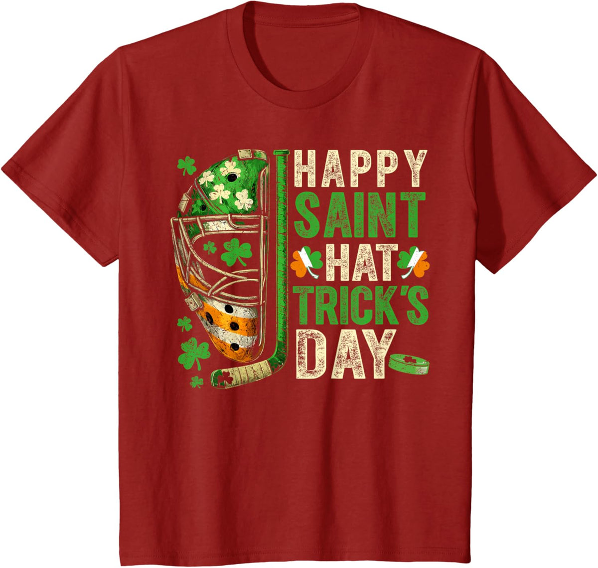 St Patricks Day Happy Saint Hat Trick Ice Hockey Player