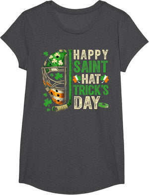 St Patricks Day Happy Saint Hat Trick Ice Hockey Player