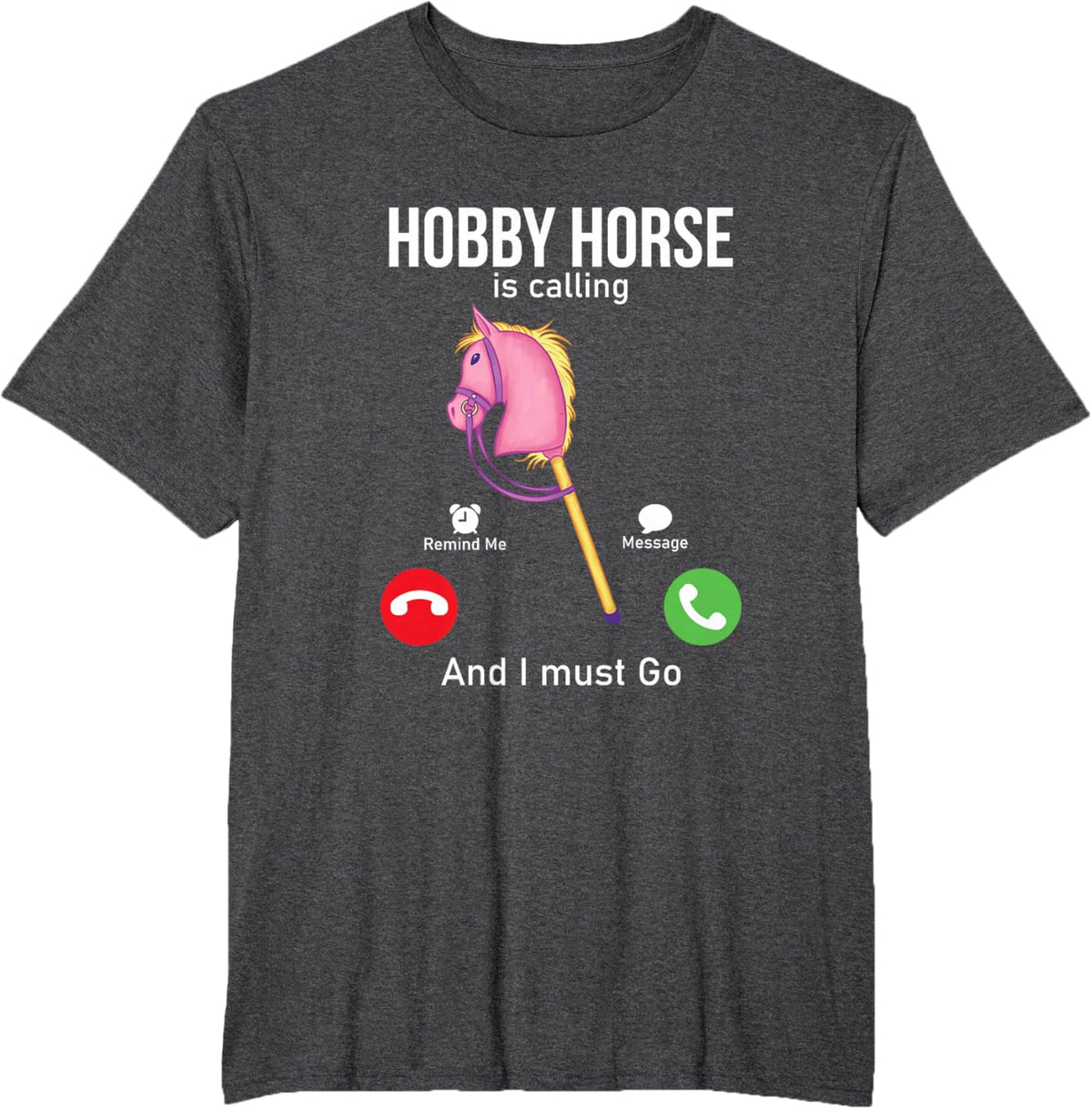 Funny Hobby Horsing Gifts For Hobby Horse Riders Unisex-Adult Black Cotton Blend T-Shirt Small Classic Fit Short Sleeve