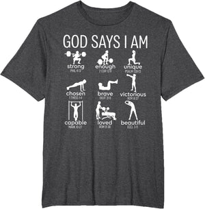 God Says I Am Christian Workout Gym Women Men