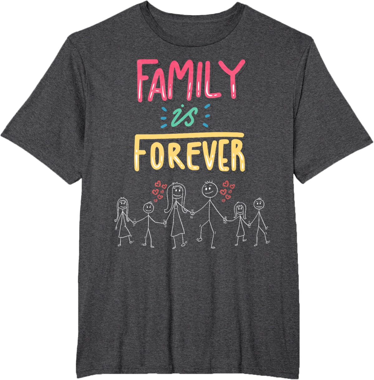Family Is Forever - Stick Figure Design for Togetherness