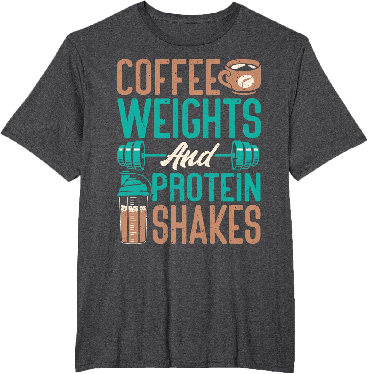 Coffee Weights and Protein Shakes Weightlifting Workout