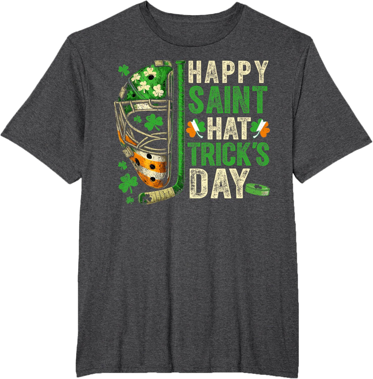 St Patricks Day Happy Saint Hat Trick Ice Hockey Player