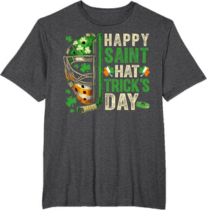 St Patricks Day Happy Saint Hat Trick Ice Hockey Player