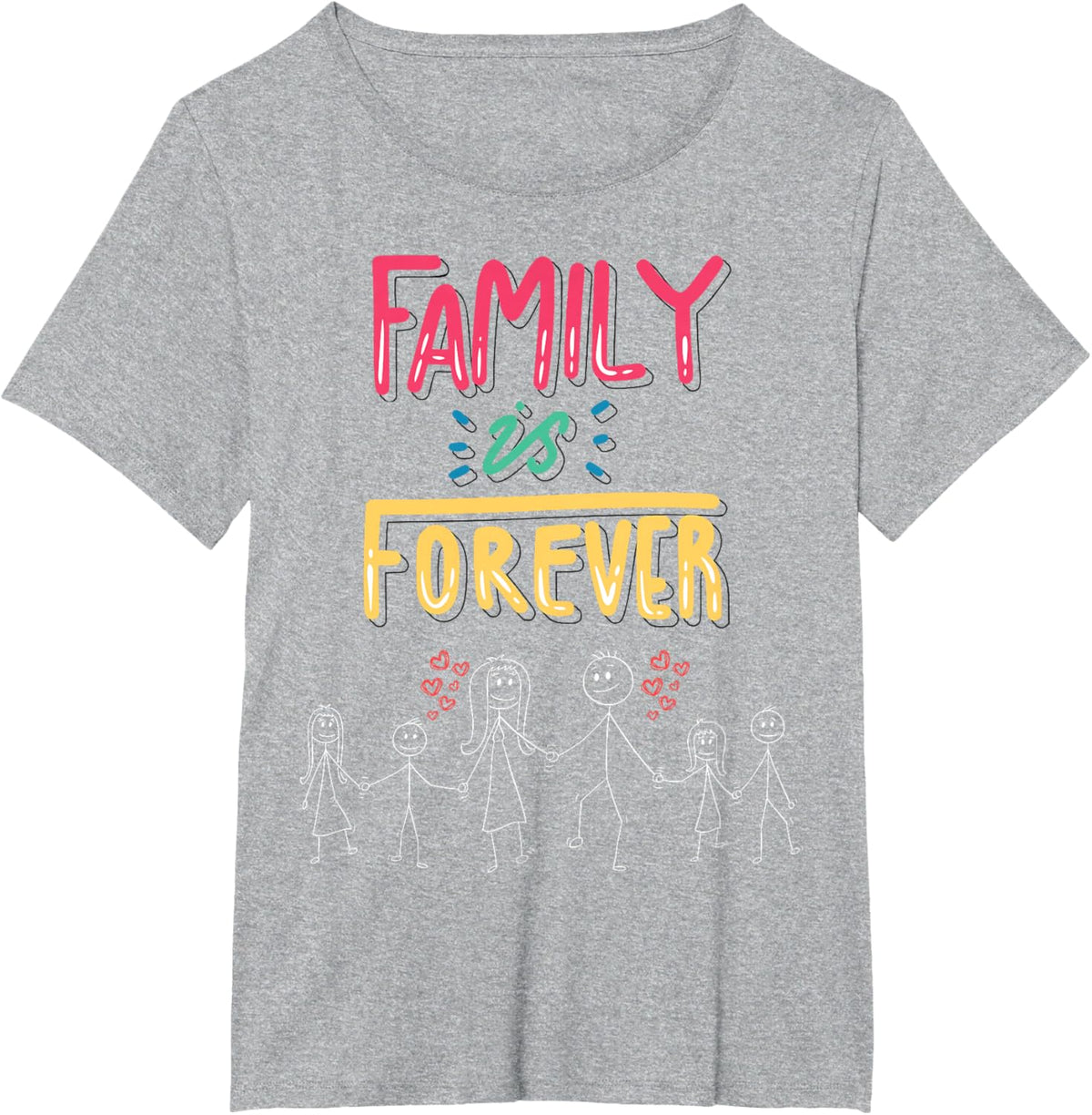 Family Is Forever - Stick Figure Design for Togetherness