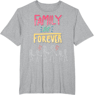 Family Is Forever - Stick Figure Design for Togetherness