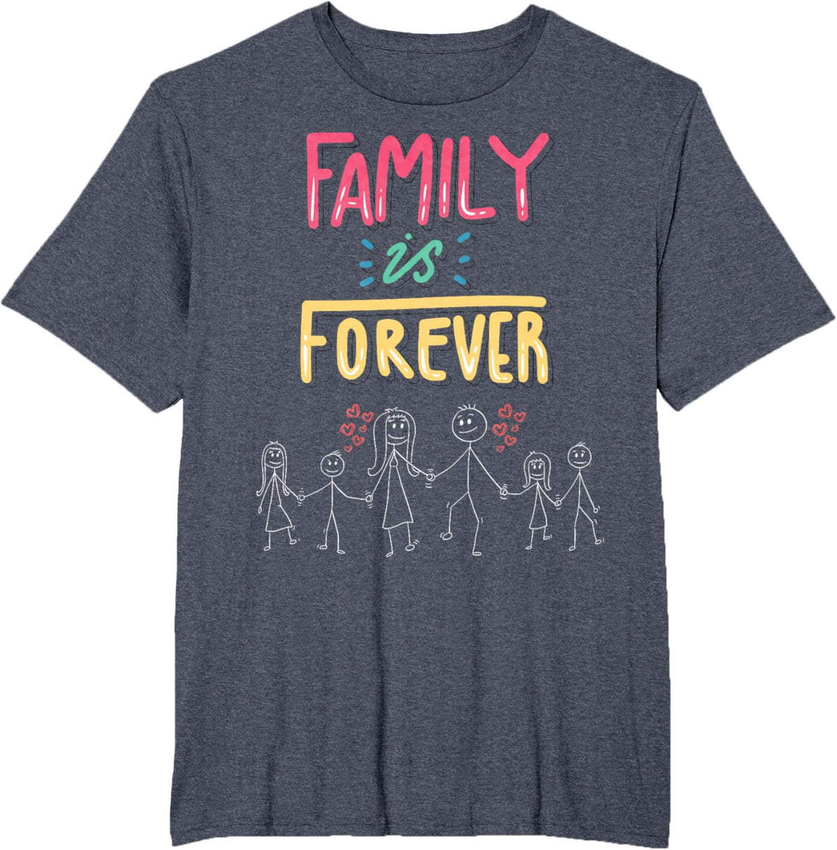 Family Is Forever - Stick Figure Design for Togetherness