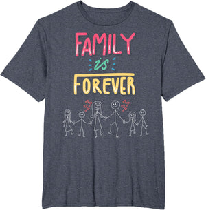 Family Is Forever - Stick Figure Design for Togetherness