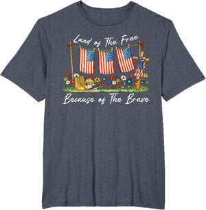 Land of The Free Because of The Brave Memorial Day Veteran