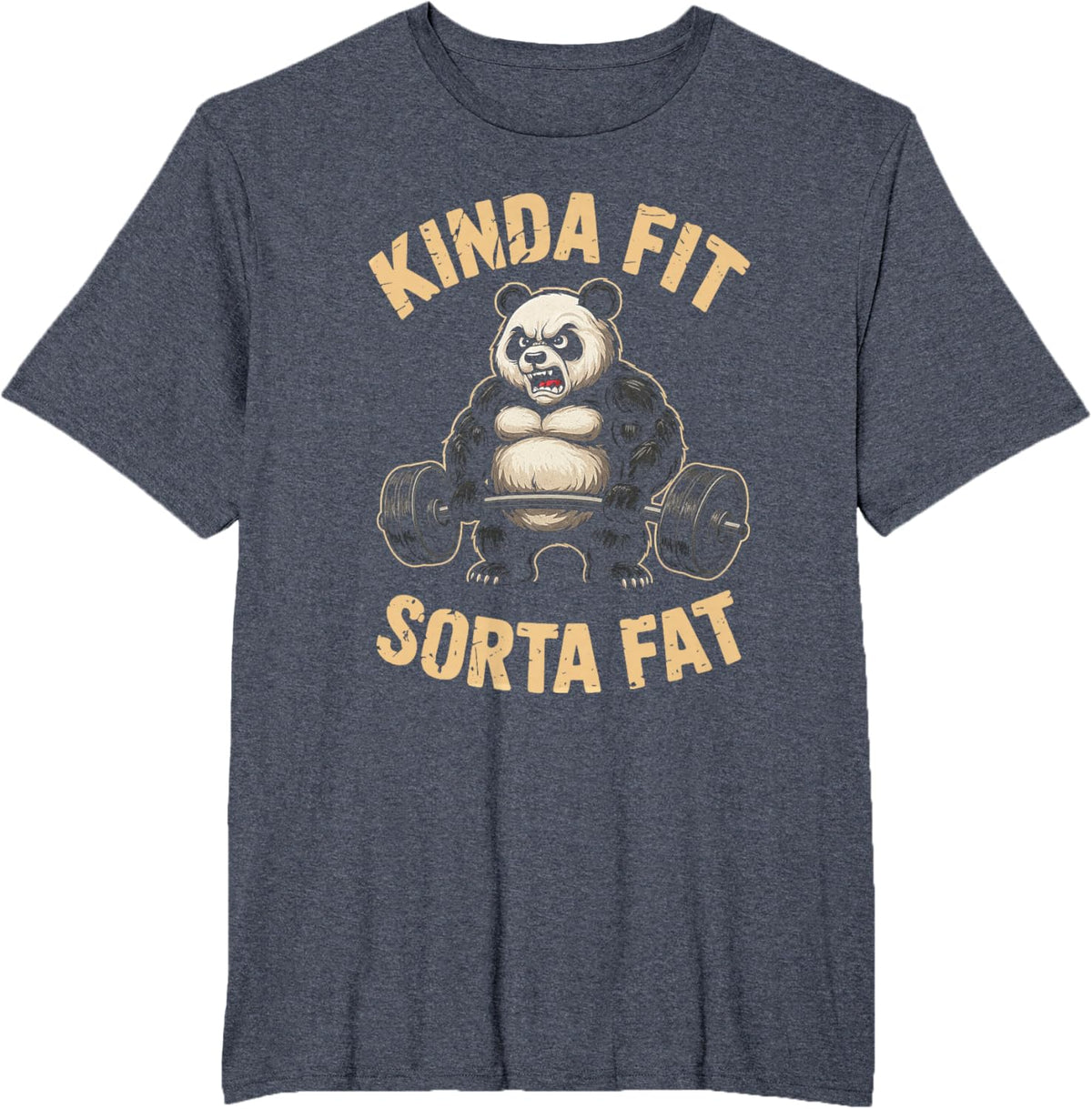 Kinda Fit Sorta Fat Funny Gym Panda Weightlifting Workout